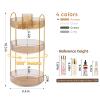 360 Rotating Makeup Organizer, Upgraded 3 Tier Skincare Perfume Organizers for Women, Bathroom Organizer Countertop, Clear Cosmetic Dresser Organizer with Makeup Brush Holder, Sink&Counter(Amber) view 2