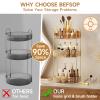 360 Rotating Makeup Organizer, Upgraded 3 Tier Skincare Perfume Organizers for Women, Bathroom Organizer Countertop, Clear Cosmetic Dresser Organizer with Makeup Brush Holder, Sink&Counter(Amber) view 3