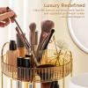 360 Rotating Makeup Organizer, Upgraded 3 Tier Skincare Perfume Organizers for Women, Bathroom Organizer Countertop, Clear Cosmetic Dresser Organizer with Makeup Brush Holder, Sink&Counter(Amber) view 4