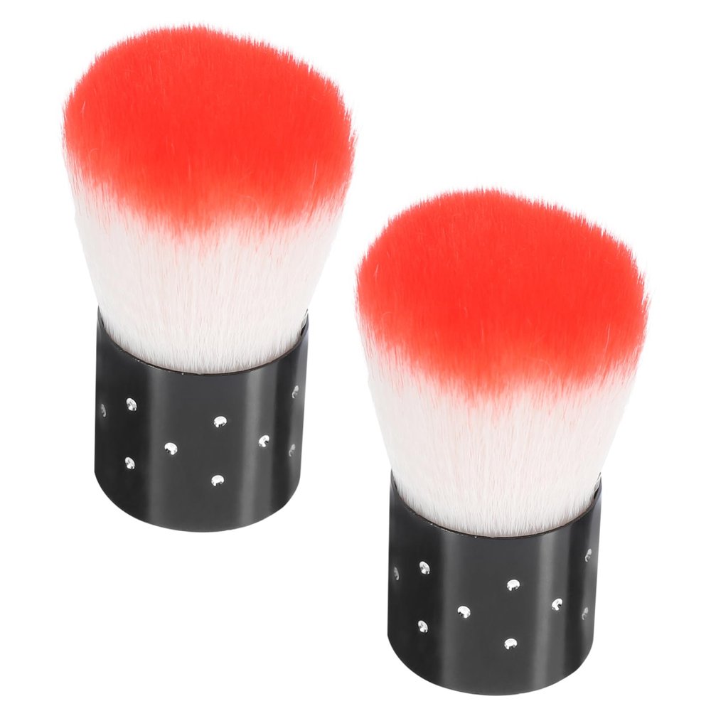 GALPADA 2pcs Nail Dip Powder Dust Brush for Nail Art Cleaning Brush for Fingernails Soft Bristle Random Color
