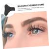PartyKindom 6pcs Brow Comb for Women Silicone Eyebrow Brush Eyebrow Shaper Trimmer Stencil view 4