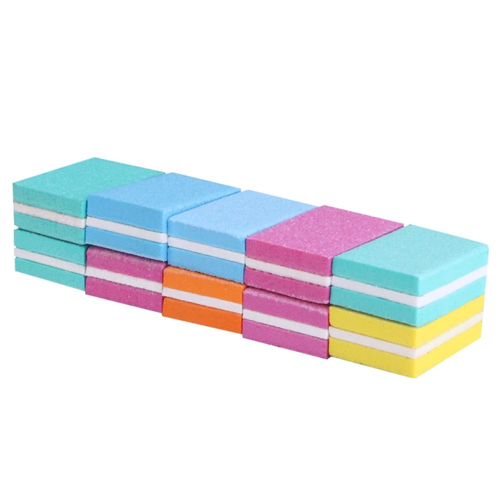 DEARMAMY 10Pcs Small Square Sponge Nail Files Nail Art Buffing Blocks for Manicure Pedicure Lightweight Portable Nail Sanding Tools for Home Salon Use