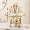 360 Rotating Makeup Organizer, Upgraded 2 Tier Skincare Perfume Organizers for Women, Bathroom Organizer Countertop, Clear Cosmetic Dresser Organizer with Makeup Brush Holder, Sink&Counte (Clear) view 1