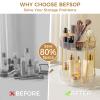 360 Rotating Makeup Organizer, Upgraded 2 Tier Skincare Perfume Organizers for Women, Bathroom Organizer Countertop, Clear Cosmetic Dresser Organizer with Makeup Brush Holder, Sink&Counte (Clear) view 3