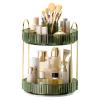 360 Rotating Makeup Organizer, Upgraded 2 Tier Skincare Perfume Organizers for Women, Bathroom Organizer Countertop, Clear Cosmetic Dresser Organizer with Makeup Brush Holder, Sink&Counter (Green) view 1