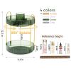 360 Rotating Makeup Organizer, Upgraded 2 Tier Skincare Perfume Organizers for Women, Bathroom Organizer Countertop, Clear Cosmetic Dresser Organizer with Makeup Brush Holder, Sink&Counter (Green) view 2