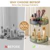 360 Rotating Makeup Organizer, Upgraded 2 Tier Skincare Perfume Organizers for Women, Bathroom Organizer Countertop, Clear Cosmetic Dresser Organizer with Makeup Brush Holder, Sink&Counter (Green) view 3