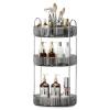 360 Rotating Makeup Organizer, Upgraded 3 Tier Skincare Perfume Organizers for Women, Bathroom Organizer Countertop, Clear Cosmetic Dresser Organizer with Makeup Brush Holder, Sink&Counter(Grey) view 1