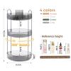 360 Rotating Makeup Organizer, Upgraded 3 Tier Skincare Perfume Organizers for Women, Bathroom Organizer Countertop, Clear Cosmetic Dresser Organizer with Makeup Brush Holder, Sink&Counter(Grey) view 2
