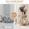 360 Rotating Makeup Organizer, Upgraded 3 Tier Skincare Perfume Organizers for Women, Bathroom Organizer Countertop, Clear Cosmetic Dresser Organizer with Makeup Brush Holder, Sink&Counter(Grey) view 3