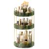 360 Rotating Makeup Organizer, Upgraded 3 Tier Skincare Perfume Organizers for Women, Bathroom Organizer Countertop, Clear Cosmetic Dresser Organizer with Makeup Brush Holder, Sink&Counter (Green) view 1