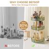 360 Rotating Makeup Organizer, Upgraded 3 Tier Skincare Perfume Organizers for Women, Bathroom Organizer Countertop, Clear Cosmetic Dresser Organizer with Makeup Brush Holder, Sink&Counter (Green) view 3