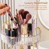 360 Rotating Makeup Organizer, Upgraded 3 Tier Skincare Perfume Organizers for Women, Bathroom Organizer Countertop, Clear Cosmetic Dresser Organizer with Makeup Brush Holder, Sink&Counte (Clear) view 4