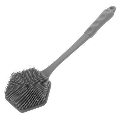 Baluue Long Handle Silicone Body Scrubber Dual-Sided Bath Brush for Exfoliating and Massaging Ergonomic Design for Back and Legs Shower Tool for Men and Women