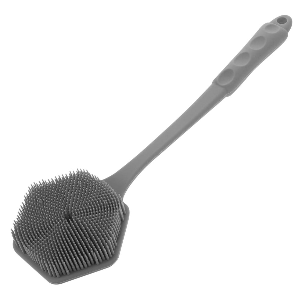 Baluue Long Handle Silicone Body Scrubber Dual-Sided Bath Brush for Exfoliating and Massaging Ergonomic Design for Back and Legs Shower Tool for Men and Women