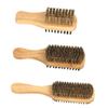 DEARMAMY 3pcs Boar Bristle Beard Brush Set Dual-sided Grooming Tools for Men Small Medium Large for Shaping Cleaning and Styling Facial Hair Barber Salons Home Use view 1