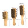 DEARMAMY 3pcs Boar Bristle Beard Brush Set Dual-sided Grooming Tools for Men Small Medium Large for Shaping Cleaning and Styling Facial Hair Barber Salons Home Use view 2