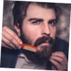DEARMAMY 1set Beard Grooming Kit Stainless Steel Scissors and Comb for Easy Beard Care Includes Stylish Leather Bag view 2