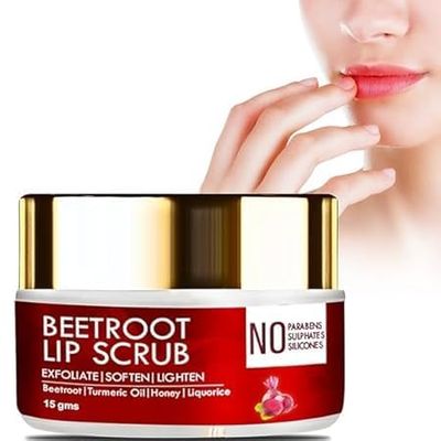 Lip Scrub Balm for Dark Lips, Pink Lightening & Brightening Treatment, Beetroot Formula, 1 Pack