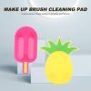 Beaupretty 2pcs Silicone Scrubbing Pad Brush Cleaner Tool for Beauty Makeup Brushes Cleaning Mat for Travel view 4