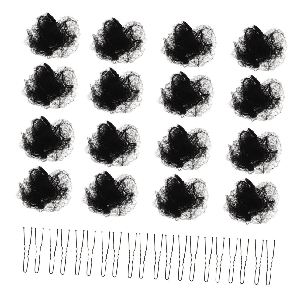 OATIPHO 1set Crochet Bun for Dancers Elastic Mesh Hair Nets for Women Hairnets Shaped Clips Breathable Hair Accessories for Buns for Parties and