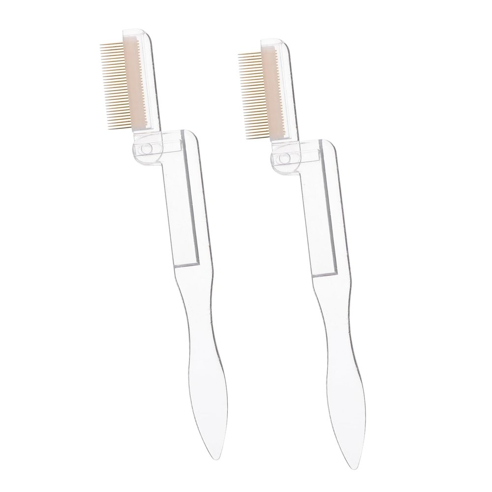 PartyKindom 2pcs Convenient Eyebrow Comb Eyelash Beauty Tool Girl Eyebrow Brush Face Makeup Tool Portable for Travel