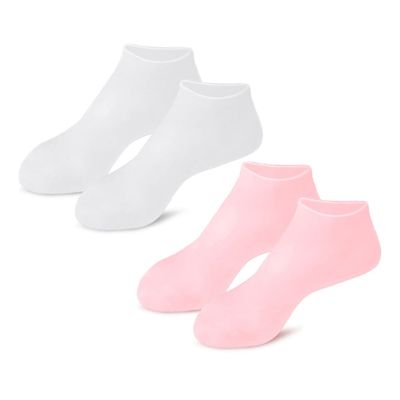 DECORNIJIA 2pairs Exfoliating Moisturizing Socks for Women Dead Skin Remover Socks