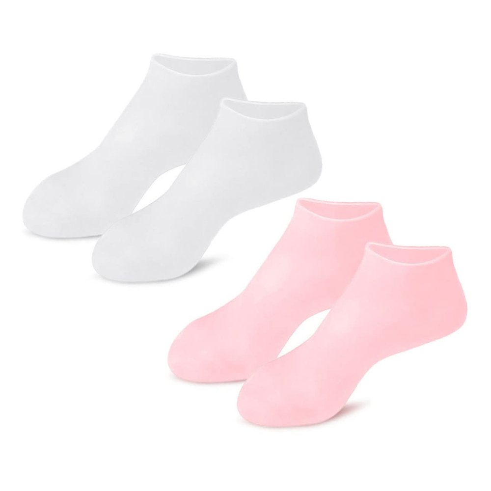 DECORNIJIA 2pairs Exfoliating Moisturizing Socks for Women Dead Skin Remover Socks