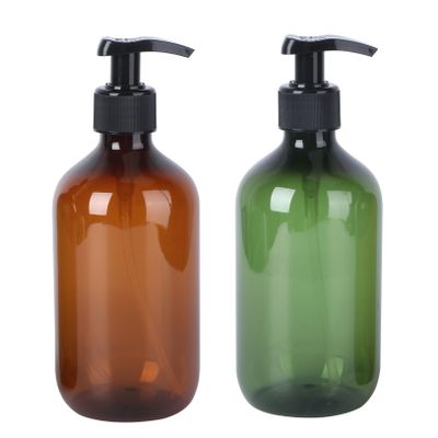 2Pcs 500ml PET Travel Shampoo Pump Dispensers, Green Airless Lotion Bottles