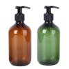 2Pcs 500ml PET Travel Shampoo Pump Dispensers, Green Airless Lotion Bottles view 1