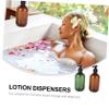 2Pcs 500ml PET Travel Shampoo Pump Dispensers, Green Airless Lotion Bottles view 4
