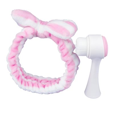 2 in 1 Manual Cleansing Brush Facials Cleansing Brush Bowknot Headbands Makeup Headbands Deeply Cleanser