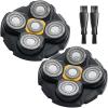 2PCS Head Shaver Replacement Heads for Microtouch Titanium Head Shaver MTTTBHS, 2 Cleaning Brush view 1