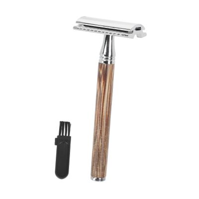 OFFIGAM Portable Shaver Vintage Style Double-sided Blade Beard Cleaning Tool Face Shaver