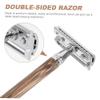 OFFIGAM Portable Shaver Vintage Style Double-sided Blade Beard Cleaning Tool Face Shaver view 3