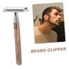 OFFIGAM Portable Shaver Vintage Style Double-sided Blade Beard Cleaning Tool Face Shaver view 4