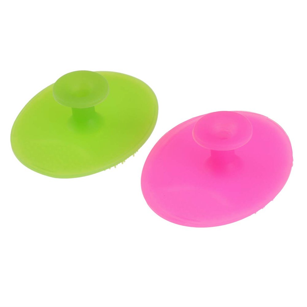 EXQUIMEUBLE 2pcs Silicone Facial Cleansing Brush Set Handheld Exfoliating Face Massager for Women Gentle Scrubber for Deep Cleaning and Baby Shampooing