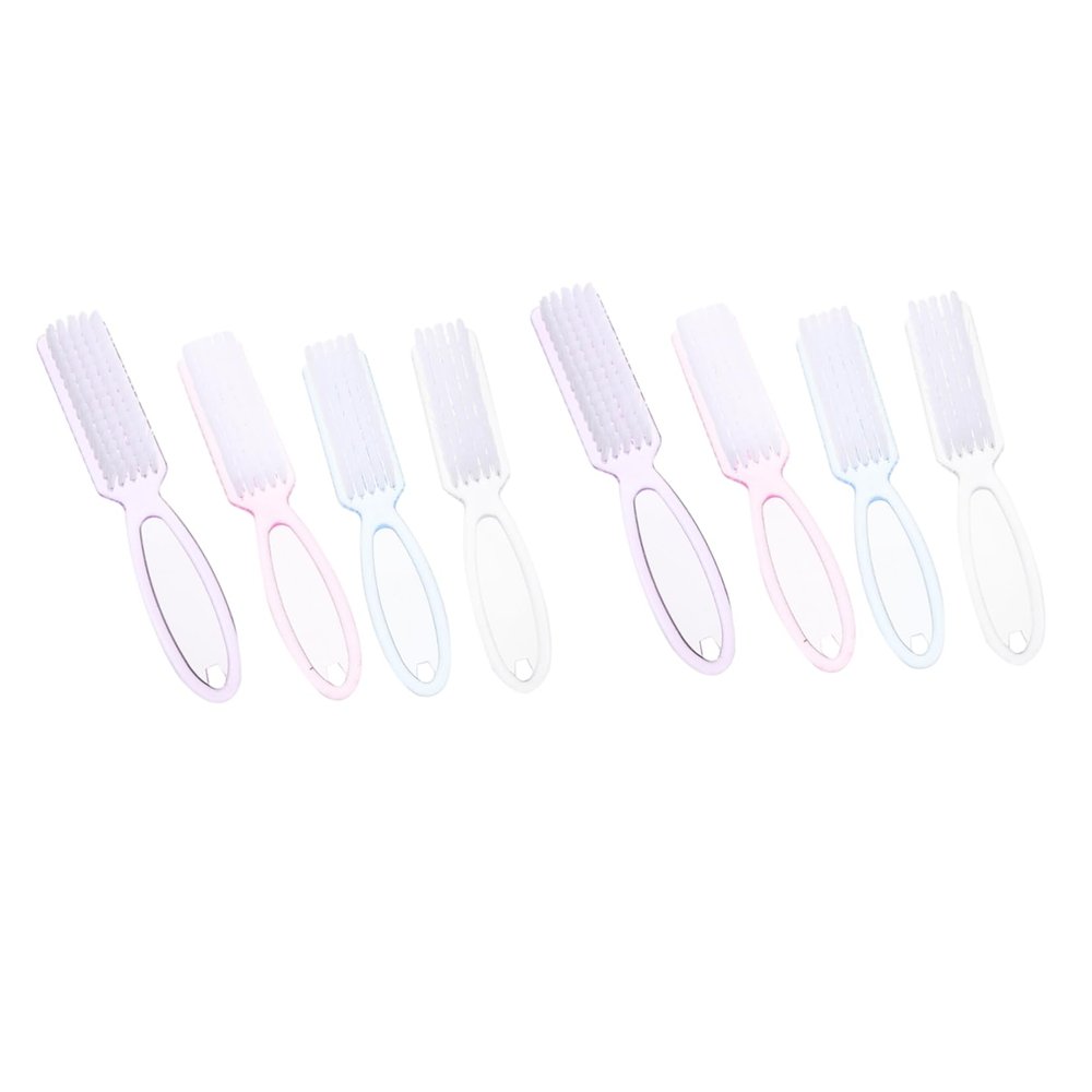 BAZEITFLOW 8Pcs Nail Cleaning Brush Set Ergonomic Fingernail Scrubber for Manicure Stiff Bristle Tool for Men Women for Nail Art and Dust Removal
