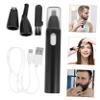 PACKOVE 1set Rechargeable Nose Hair Trimmer for Women Hair Removal Tool for Nose Eyebrows and Ears Ergonomic Design Compact Black view 3