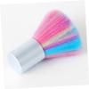 CALLARON 2PCS Rainbow Nail Dust Brush Set Short Handle Cosmetic Powder Brush for Nail Art Cleaning Suitable for Manicure and Makeup view 4