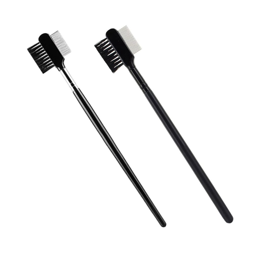 Beaupretty 2pcs Portable Eyebrow and Eyelash Grooming Tool Dual-headed Comb Brushes for Precise Makeup Application Lightweight and Convenient for Daily Use for Travel and Home