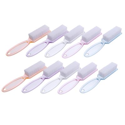 HONITANO 10pcs Handle Grip Fingernail Cleaning Brushes for Nail Scrubbing Ergonomic Long Handle Design for Easy Use Non-skid Grip for Comfort and Control