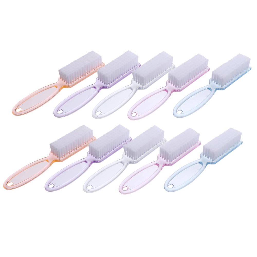 HONITANO 10pcs Handle Grip Fingernail Cleaning Brushes for Nail Scrubbing Ergonomic Long Handle Design for Easy Use Non-skid Grip for Comfort and Control