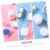 ARTSEWPLY 8pcs Portable Powder Puff Holder Round Makeup Sponge Storage Box Dual Use for Travel and Home Lightweight Reusable Keeps Makeup Puff view 2