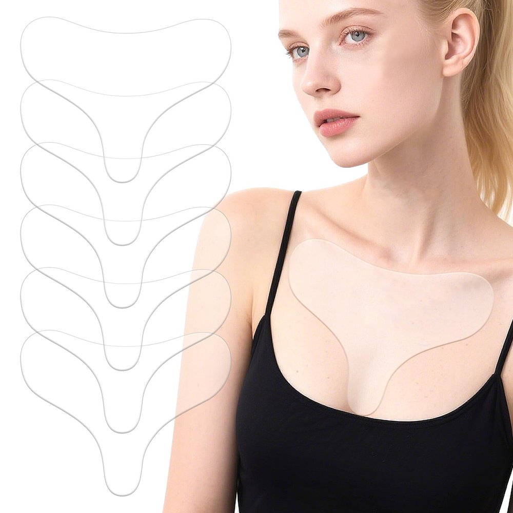 Pacify 6 Pack Silicone Chest Wrinkle Pads Reusable Chest Wrinkle Patches for Wrinkles Overnight & Side Sleeping