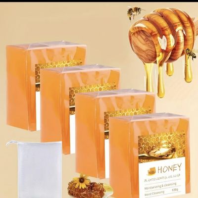 3 Honey Essential Oil Soap Bars, 100g, Moisturizing and Cleansing