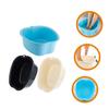 Baluue Thick Foot Bath Basin 3PCS Reusable Plastic Foot Soak Tub Massage Features for Home and Travel Handle view 3