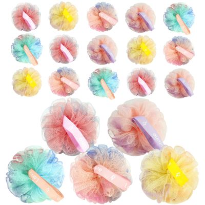 20 Pack Mini Shower Loofah Bath Sponge 20G, Soft Travel Size Nylon Mesh Puff for Body Wash, Loofah Shower Exfoliating Scrubber Pouf for Women and Men, Full Cleanse, Beauty Bathing Accessories