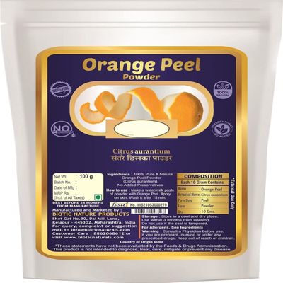 3.52oz Natural Orange Peel Powder (Citrus Aurantium Dulcis) - 100g