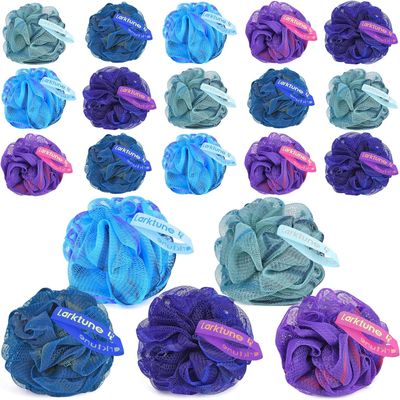 20 Pack Mini Shower Loofah Bath Sponge 20G, Soft Travel Size Nylon Mesh Puff for Body Wash, Loofah Shower Exfoliating Scrubber Pouf for Women and Men, Full Cleanse, Beauty Bathing Accessories